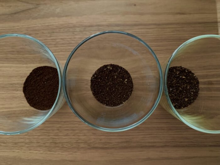 コーヒー豆の挽き目比較画像